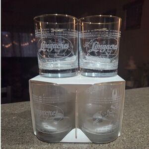 Vintage‎ Longacres Race Track Souvenir Gold Rimmed Rocks Glasses Set of 6 NEW